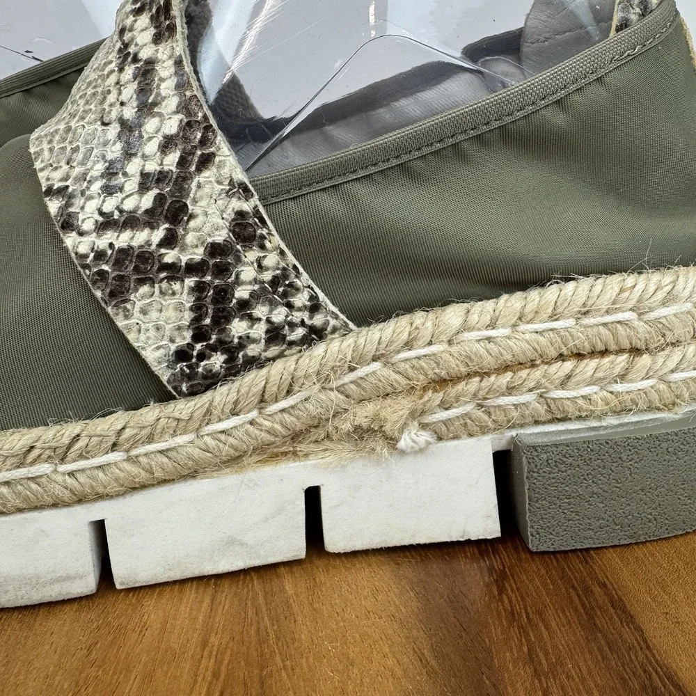 Womens Cinzia Araia Olive Green‎ Platform Snake Espadrille Sneakers Size EU 36.5